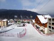Blick auf die Unterkünfte an der Talstation Szczyrk-Jaworzyna