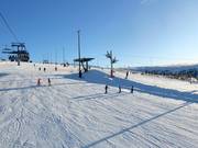 Leichte und breite Piste Familjebacken in Hundfjället