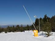 Leistungsstarke Beschneiung der Talabfahrt nach Bansko