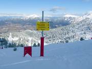 Pistenausschilderung auf der Alpe Cermis