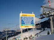 Ausschilderung im Skigebiet