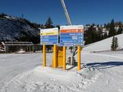 Pistenausschilderung im Skigebiet Carezza
