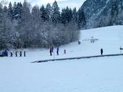 Förderband und Seillift bei der Wankalm