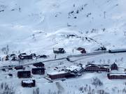 Blick auf die Unterkünfte in Riksgränsen