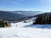 Blick zur Talstation im Skigebiet Arber