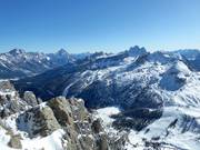 Ausblick vom Lagazuói über die Dolomiten