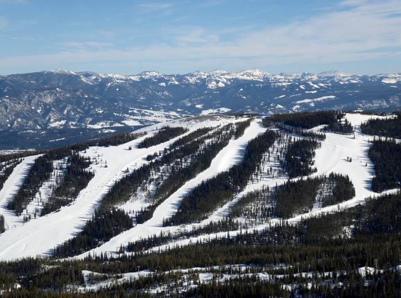 Blick auf die Abfahrten am Andesite Mountain