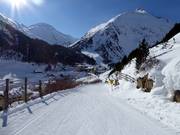 Ende der Talabfahrt in Vent