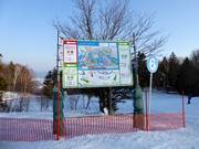Pistenplan und Pistenausschilderung im Skigebiet Furano
