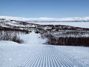 Sehr gut präparierte Piste in Björkliden