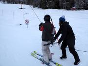 Am Schlepplift wird immer der Bügel gereicht