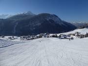 Leichte Piste am Rinnerlift hinab nach Rinnen
