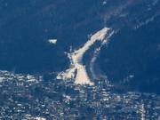 Blick auf das Skigebiet Les Panards