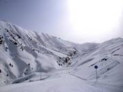 Leichte Piste Grand Creux im Skigebiet von St Colomban