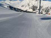 Frisch präparierte Piste in Ischgl