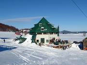 Après-Ski auf der Sonnenterrasse vom Restaurant Koliba