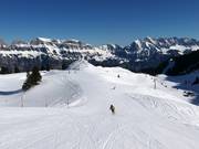 Mittelschwere Piste unterhalb des Maschgenkamm