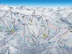 Pistenplan Les Sybelles – Le Corbier/La Toussuire/Les Bottières/St Colomban des Villards/St Sorlin/St Jean d’Arves