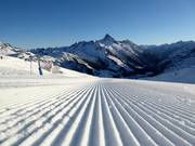Perfekt präparierte Piste in Warth-Schröcken