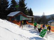 Kleiner Kiosk an der Talstation Protěž