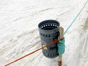 Mülleimer an der Talstation des Tellerlifts Cristallo