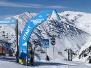 Start der steilen Piste Harakiri