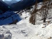 Schwere Talabfahrt Delle Cole