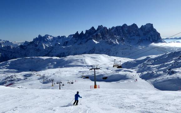 Größter Höhenunterschied im Val di Fassa (Fassatal) – Skigebiet Passo San Pellegrino/Falcade