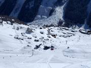 Blick auf die Unterkünfte auf der Lauchernalp