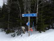 Pistenausschilderung im Skigebiet Le Massif de Charlevoix