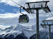 WIDI lacht von der Gondel herunter