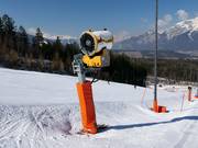 Beschneiung an der Talabfahrt