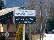 Schild am Col du Corbier