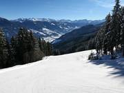 Piste zur Mittelstation der Spieljochbahn