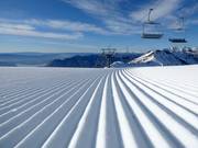 Perfekt präparierte Piste im Skigebiet Treble Cone