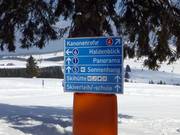 Gute Beschilderung im Skigebiet