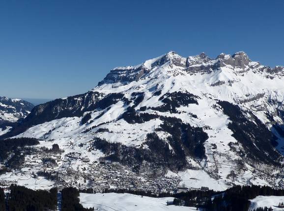 Blick auf das Engelberger Skigebiet Brunni