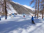 Skibrücke am Ende der Rosimabfahrt