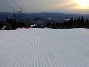 Perfekt präparierte Piste im Skigebiet Tremblant