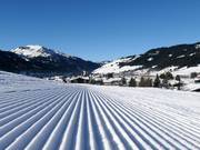 Glatt präparierte Piste