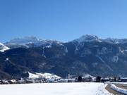 Blick auf das Skigebiet Kampenwand