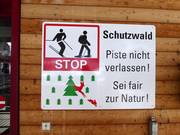Pisten dürfen im Schutzwald nicht verlassen werden