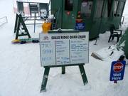 Informationstafel beim Einstieg am Lift