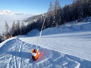 Lanzenbeschneiung im Skigebiet Galsterberg