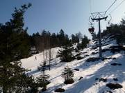 Auffahrt mit der Doppelsesselbahn zum Silberberg