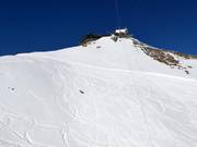 Freeridegelände unterhalb der Gipfelstation