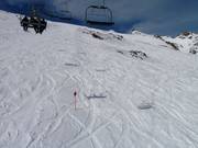 Spuren im Schnee am Gletscher