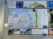 Pistenplan mit aktuellen Betriebsinformationen an der Talstation