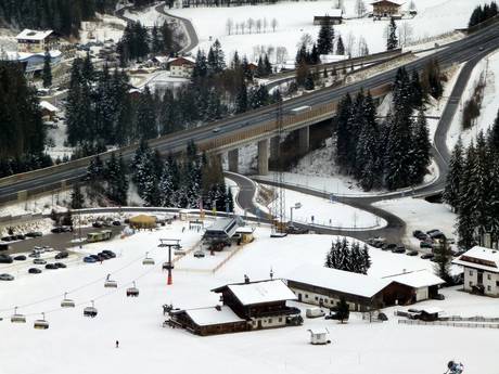 Niedere Tauern: Anfahrt in Skigebiete und Parken an Skigebieten – Anfahrt, Parken Flachauwinkl/Kleinarl (Shuttleberg)