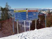 Pistenausschilderung im Skigebiet Carezza